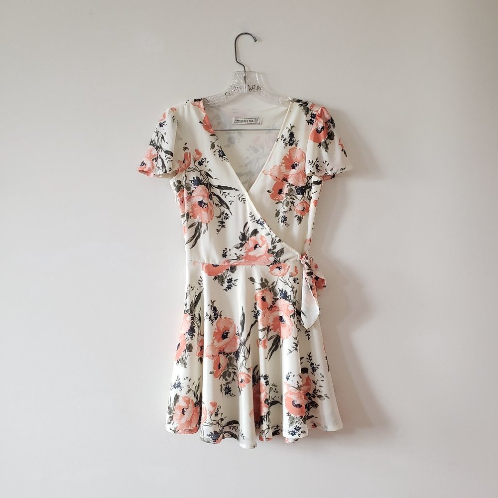 Abercrombie Floral Faux Wrap Skater Dress XS